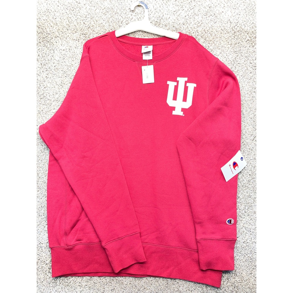 Champion Indiana University Sweatshirt L Red NEW Hoosiers Crewneck NCAA